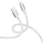 hoco BX95 Vivid 3A USB to USB-C / Type-C Silicone Charging Data Cable(Silver)