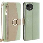 For Sharp Aquos wish4 Crossbody Litchi Texture Leather Phone Case(Green)