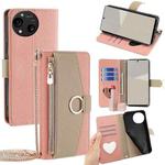 For Sharp Aquos R10 Crossbody Litchi Texture Leather Phone Case(Pink)