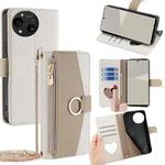 For Sharp Aquos R10 Crossbody Litchi Texture Leather Phone Case(White)
