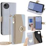 For Sharp Aqous wish5 Crossbody Litchi Texture Leather Phone Case(Blue)