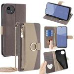 For Sharp Aqous wish5 Crossbody Litchi Texture Leather Phone Case(Grey)