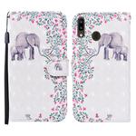 For Samsung Galaxy A20e / A10e Colored Drawing Pattern Horizontal Flip Leather Case with Holder & Card Slots & Wallet(Flower Elephant)