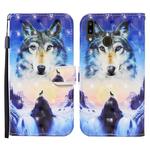 For Samsung Galaxy A40 Colored Drawing Pattern Horizontal Flip Leather Case with Holder & Card Slots & Wallet(Sunrise Wolf)