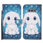 For Samsung Galaxy S10e Colored Drawing Pattern Horizontal Flip Leather Case with Holder & Card Slots & Wallet(Rabbit)