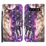 For Samsung Galaxy S10+ Colored Drawing Pattern Horizontal Flip Leather Case with Holder & Card Slots & Wallet(Wind Chime Wolf)