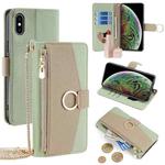 For iPhone XS Max Crossbody Litchi Texture Leather Phone Case(Green)