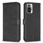 For Xiaomi Redmi Note 10 Pro Four-leaf Embossed Leather Phone Case(Black)