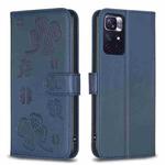 For Xiaomi Redmi Note 11 / 12S 4G Four-leaf Embossed Leather Phone Case(Blue)