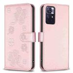 For Xiaomi Redmi Note 11 / 12S 4G Four-leaf Embossed Leather Phone Case(Pink)