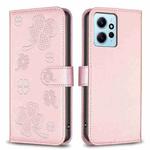 For Xiaomi Redmi Note 12 4G Global Four-leaf Embossed Leather Phone Case(Pink)