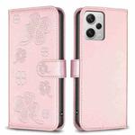 For Xiaomi Redmi Note 12 Pro+ 5G Global Four-leaf Embossed Leather Phone Case(Pink)