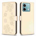 For Xiaomi Redmi Note 13 Four-leaf Embossed Leather Phone Case(Gold)