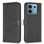 For Xiaomi Redmi Note 13 Pro 5G Four-leaf Embossed Leather Phone Case(Black)