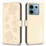 For Xiaomi Redmi Note 13 Pro 5G Four-leaf Embossed Leather Phone Case(Gold)