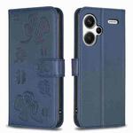 For Xiaomi Redmi Note 13 Pro+ 5G Four-leaf Embossed Leather Phone Case(Blue)