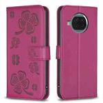 For Xiaomi Mi 10T Lite Four-leaf Embossed Leather Phone Case(Rose Red)