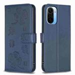 For Xiaomi Mi 11i / Poco F3 Four-leaf Embossed Leather Phone Case(Blue)