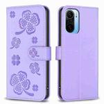 For Xiaomi Mi 11i / Poco F3 Four-leaf Embossed Leather Phone Case(Purple)