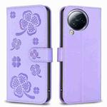 For Xiaomi Civi 3 5G Four-leaf Embossed Leather Phone Case(Purple)