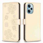 For Xiaomi Poco F5 5G Four-leaf Embossed Leather Phone Case(Gold)