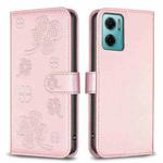 For Xiaomi Redmi 10 5G / Note 11E Four-leaf Embossed Leather Phone Case(Pink)