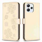 For Xiaomi Redmi 12 4G Four-leaf Embossed Leather Phone Case(Gold)