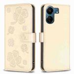 For Xiaomi Redmi 13C Four-leaf Embossed Leather Phone Case(Gold)