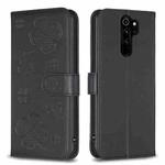 For Xiaomi Redmi Note 8 Pro Four-leaf Embossed Leather Phone Case(Black)