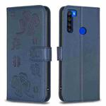 For Xiaomi Redmi Note 8T Four-leaf Embossed Leather Phone Case(Blue)