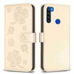 For Xiaomi Redmi Note 8T Four-leaf Embossed Leather Phone Case(Gold)