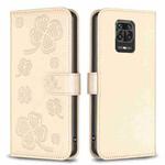 For Xiaomi Redmi Note 9 Pro Max Four-leaf Embossed Leather Phone Case(Gold)