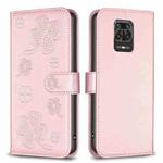 For Xiaomi Redmi Note 9 Pro Max Four-leaf Embossed Leather Phone Case(Pink)