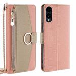 For Fujitsu Arrows We2 Crossbody Litchi Texture Leather Phone Case(Pink)