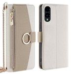 For Fujitsu Arrows We2 Crossbody Litchi Texture Leather Phone Case(White)