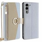 For Fujitsu Arrows We2 Plus Crossbody Litchi Texture Leather Phone Case(Blue)