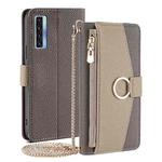 For TCL 20 5G / 20S / 20L / 20L+ Crossbody Litchi Texture Leather Phone Case(Grey)