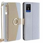 For TCL 501 4G Crossbody Litchi Texture Leather Phone Case(Blue)