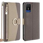 For TCL 501 4G Crossbody Litchi Texture Leather Phone Case(Grey)