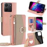 For TCL 503 4G Crossbody Litchi Texture Leather Phone Case(Pink)