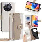 For TCL 60R 5G Crossbody Litchi Texture Leather Phone Case(White)