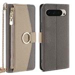 For Google Pixel 9 Crossbody Litchi Texture Leather Phone Case(Grey)