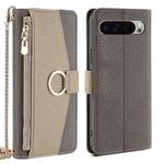 For Google Pixel 9 Pro XL Crossbody Litchi Texture Leather Phone Case(Grey)