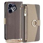 For Infinix Hot 40i Crossbody Litchi Texture Leather Phone Case(Grey)