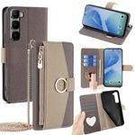 For Infinix Hot 60 Pro 4G Crossbody Litchi Texture Leather Phone Case(Grey)