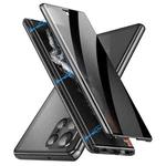 For Samsung Galaxy S25 Ultra 5G Privacy Full Cover Magnetic Metal Tempered Glass Phone Case(Black)