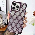 For iPhone 13 Pro Max Star Flower Electroplated TPU Phone Case with Gradient Glitter Paper(Purple)