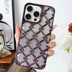 For iPhone 13 Pro Star Flower Electroplated TPU Phone Case with Gradient Glitter Paper(Purple)