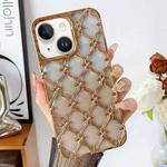 For iPhone 13 Star Flower Electroplated TPU Phone Case with Gradient Glitter Paper(Gold)