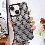 For iPhone 13 Star Flower Electroplated TPU Phone Case with Gradient Glitter Paper(Black)